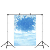 Lofaris Blue and White Snow Tree Bokeh Photo Backdrop